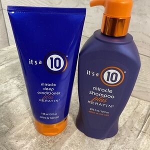 It’s a 10 miracle plus keratin shampoo and‎ conditioner